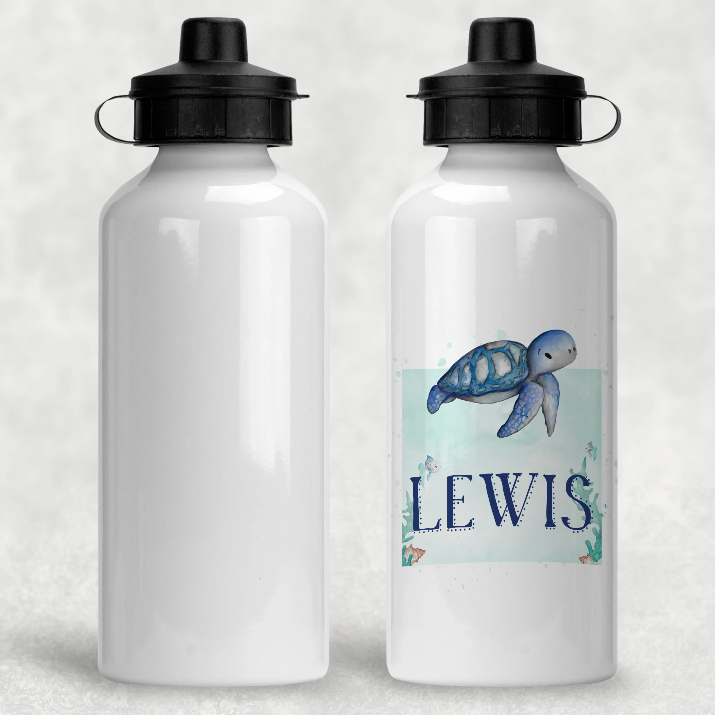 Turtle Personalised Aluminium Water Bottle 400/600ml