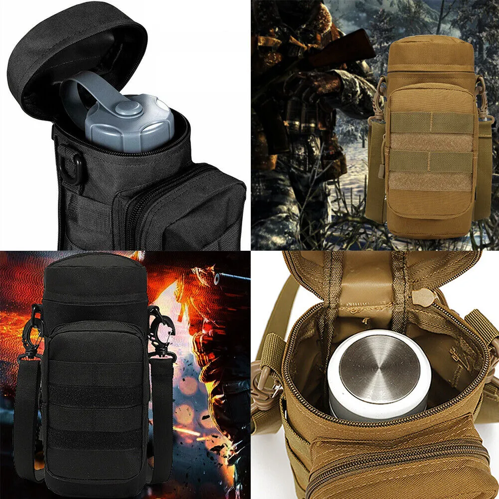 US 1-2 Pack Military Tactical Travel Bottle Kettle Pouch Carry Case Outdoor Bag