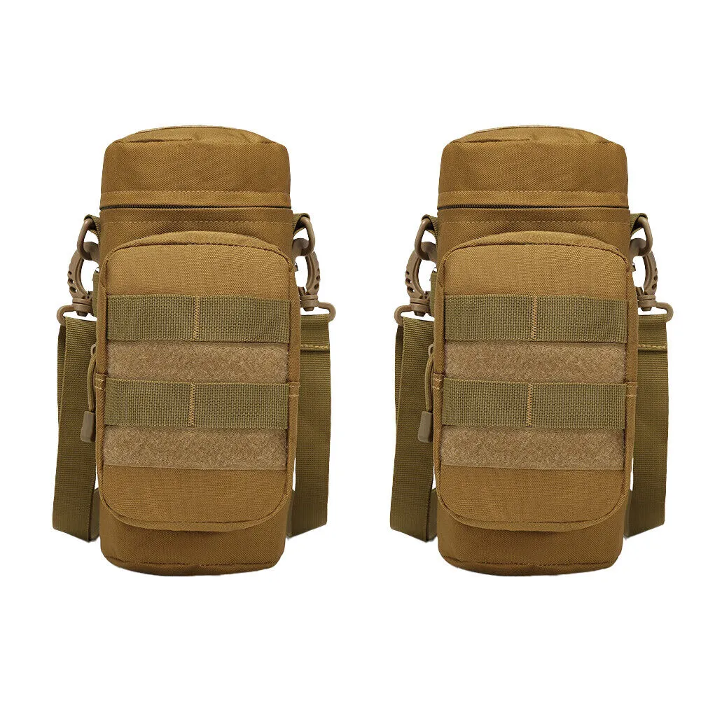 US 1-2 Pack Military Tactical Travel Bottle Kettle Pouch Carry Case Outdoor Bag