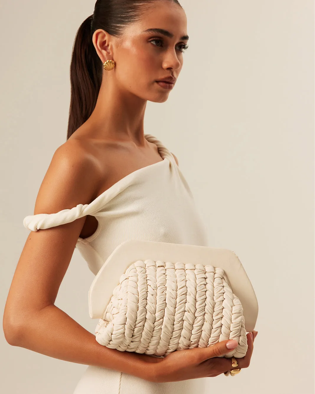 VALENTINA CLUTCH - BONE