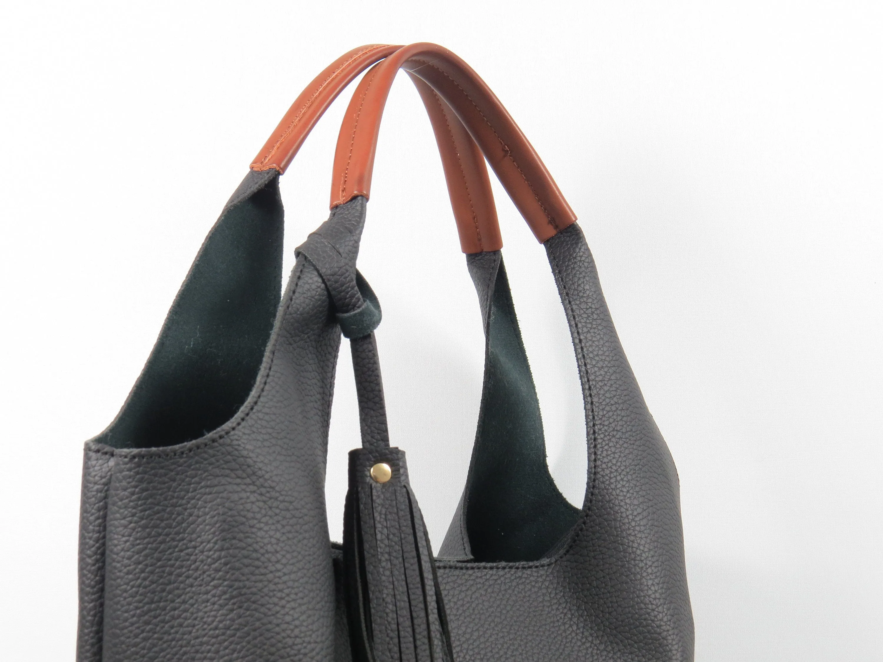 Vegan Leather Shopper Bag Large Leather Hobo Bag