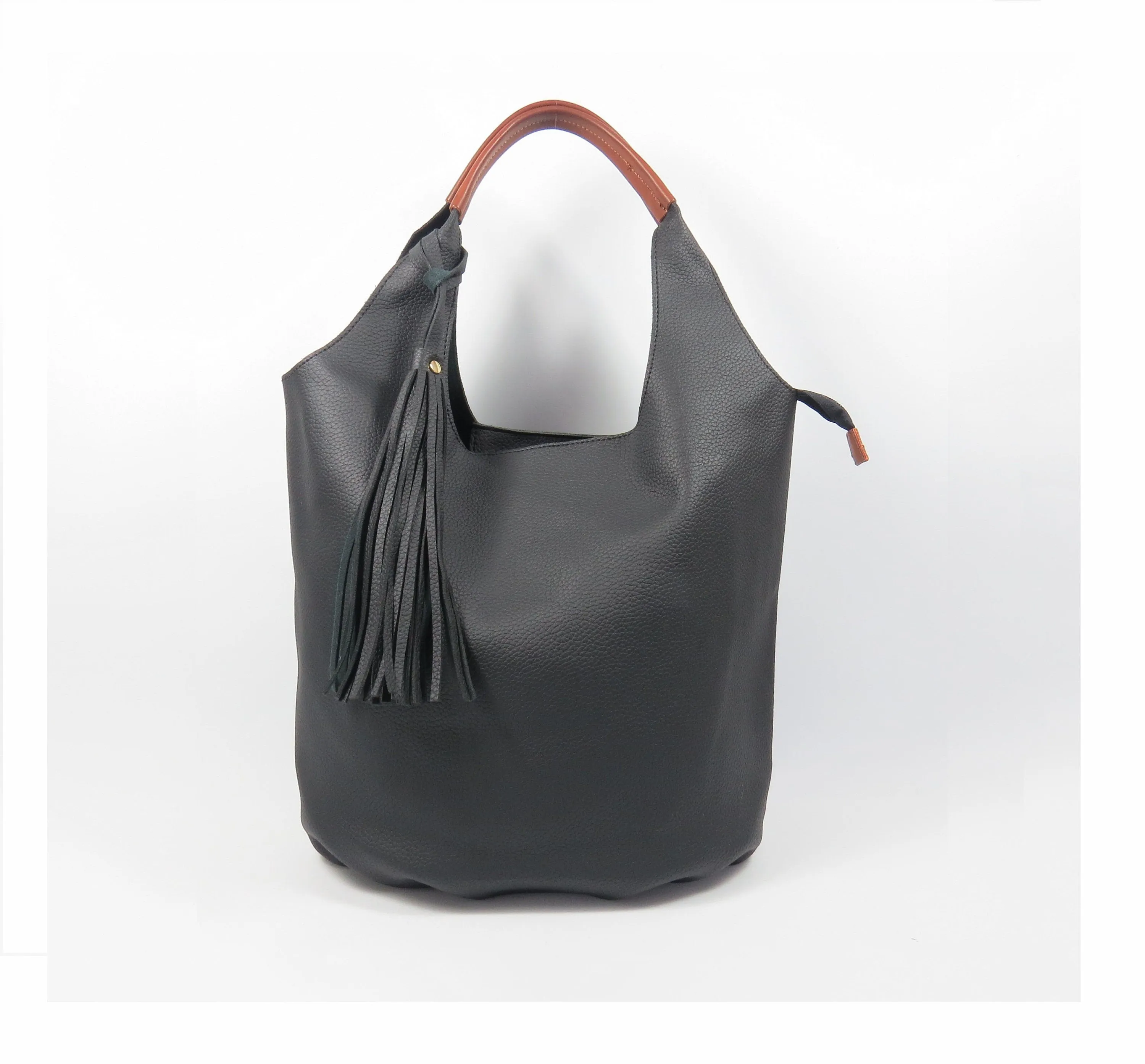 Vegan Leather Shopper Bag Large Leather Hobo Bag