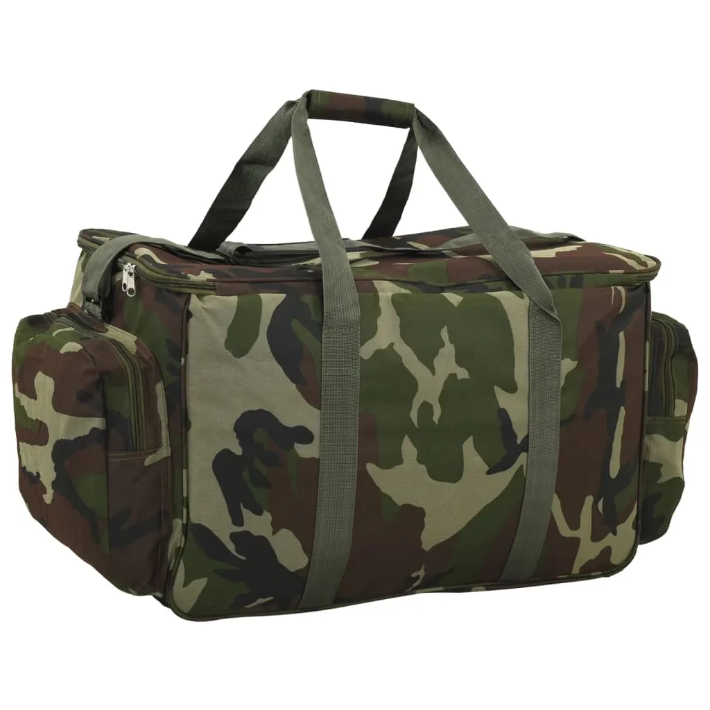 vidaXL Fishing Bag Waterproof Green Camouflage Oxford Fabric