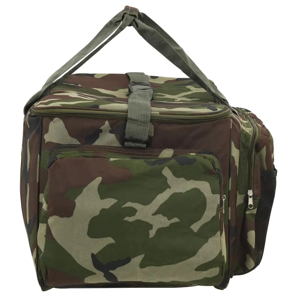 vidaXL Fishing Bag Waterproof Green Camouflage Oxford Fabric