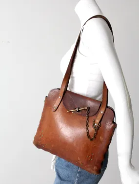 vintage 60s hippie leather bag