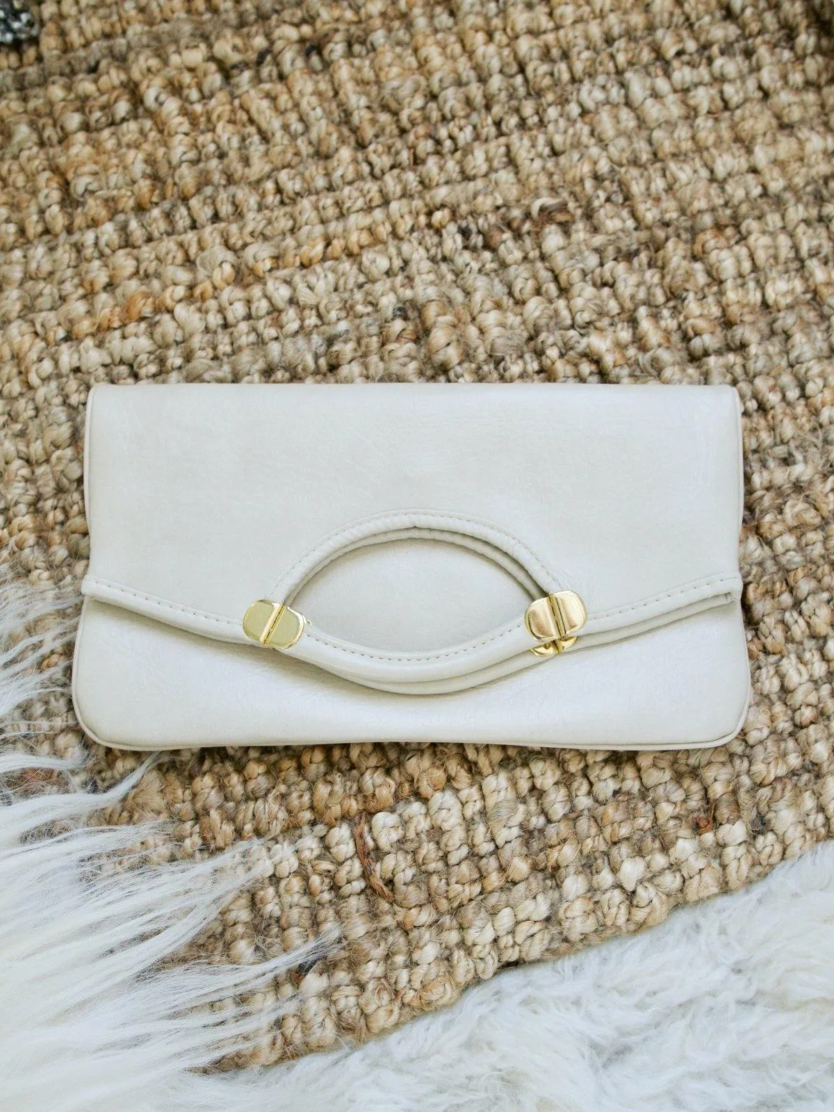 Vintage Vanilla Chic Naugahyde Bag