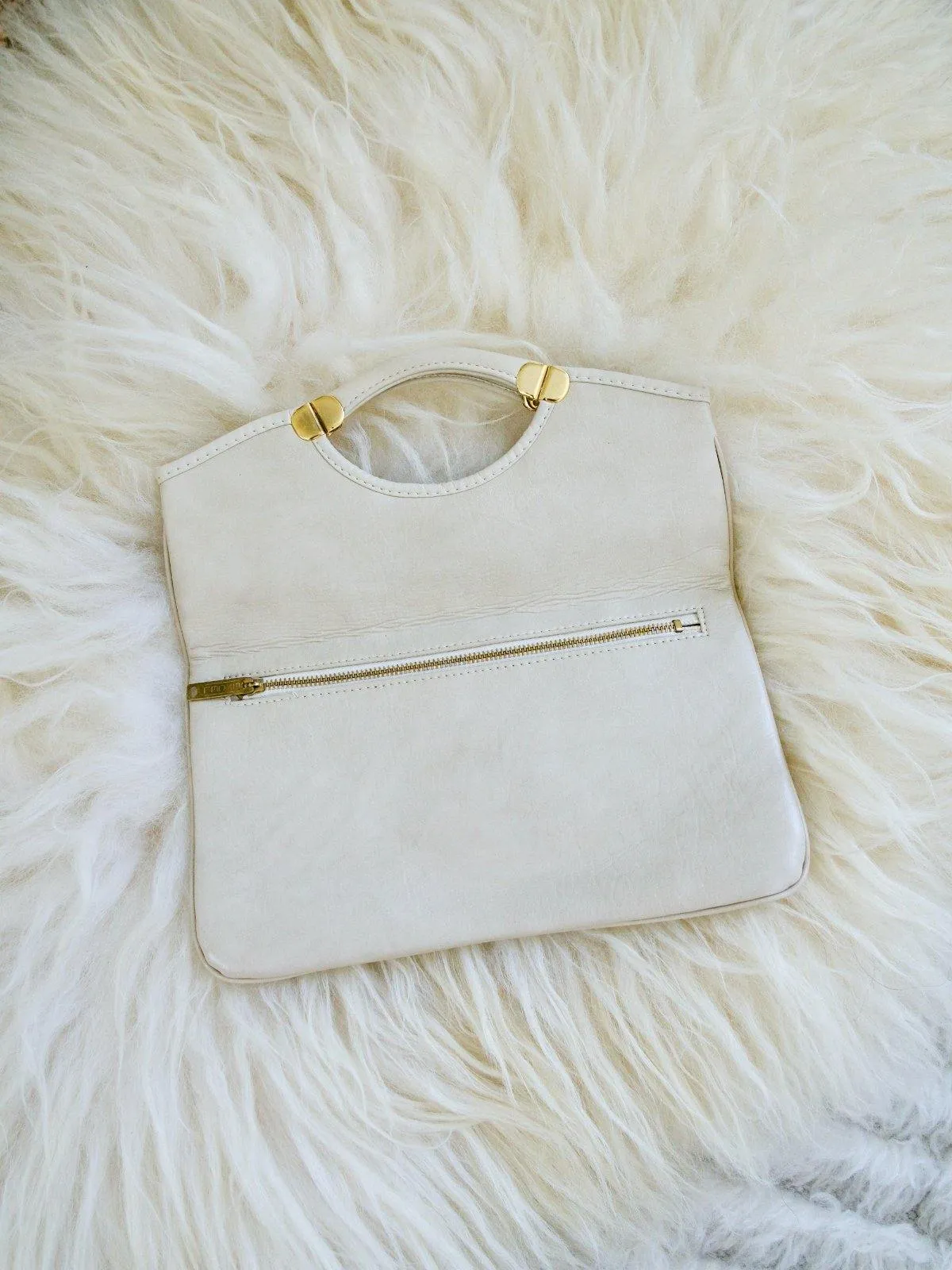 Vintage Vanilla Chic Naugahyde Bag