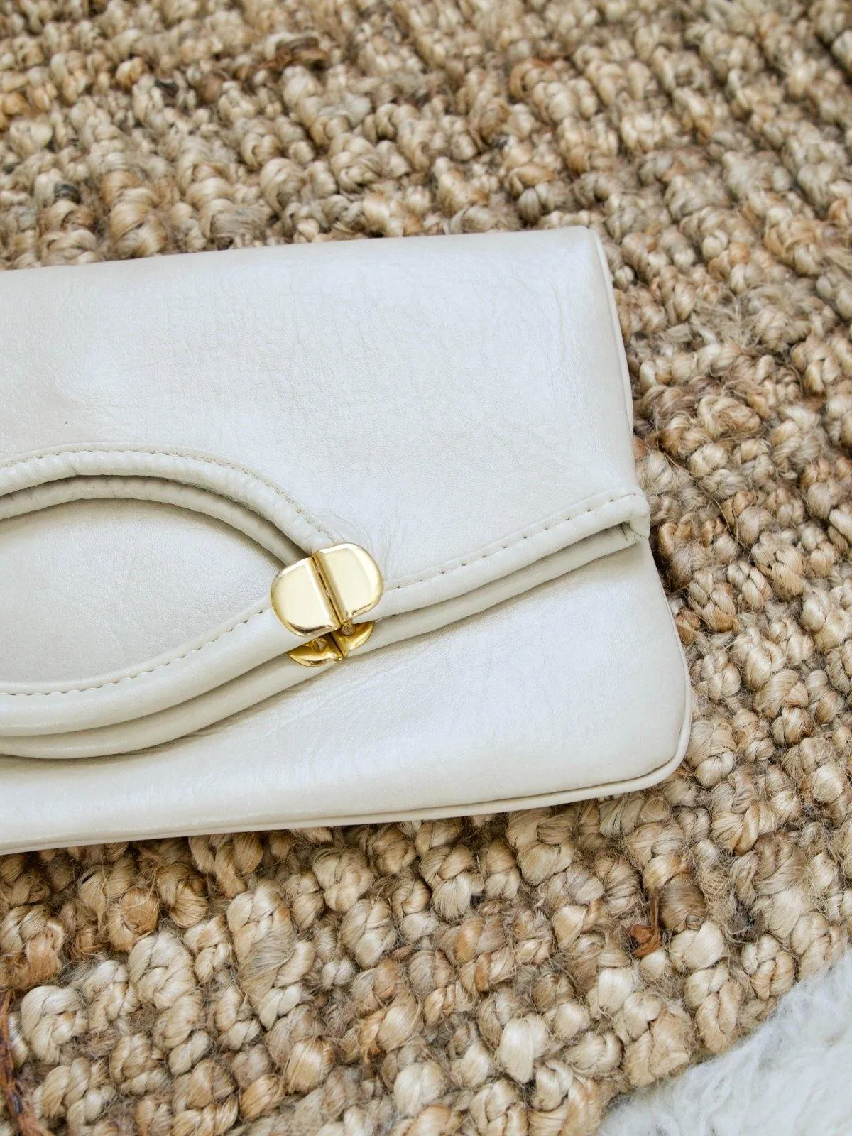 Vintage Vanilla Chic Naugahyde Bag