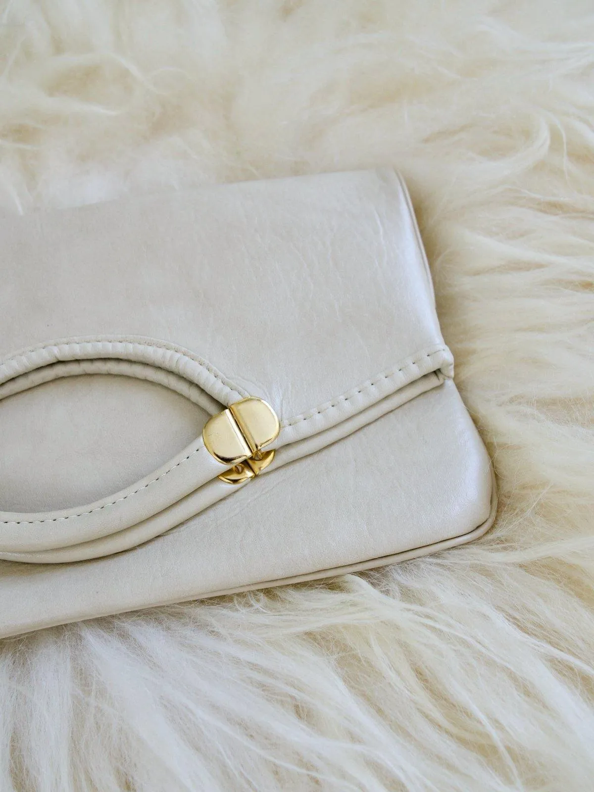 Vintage Vanilla Chic Naugahyde Bag