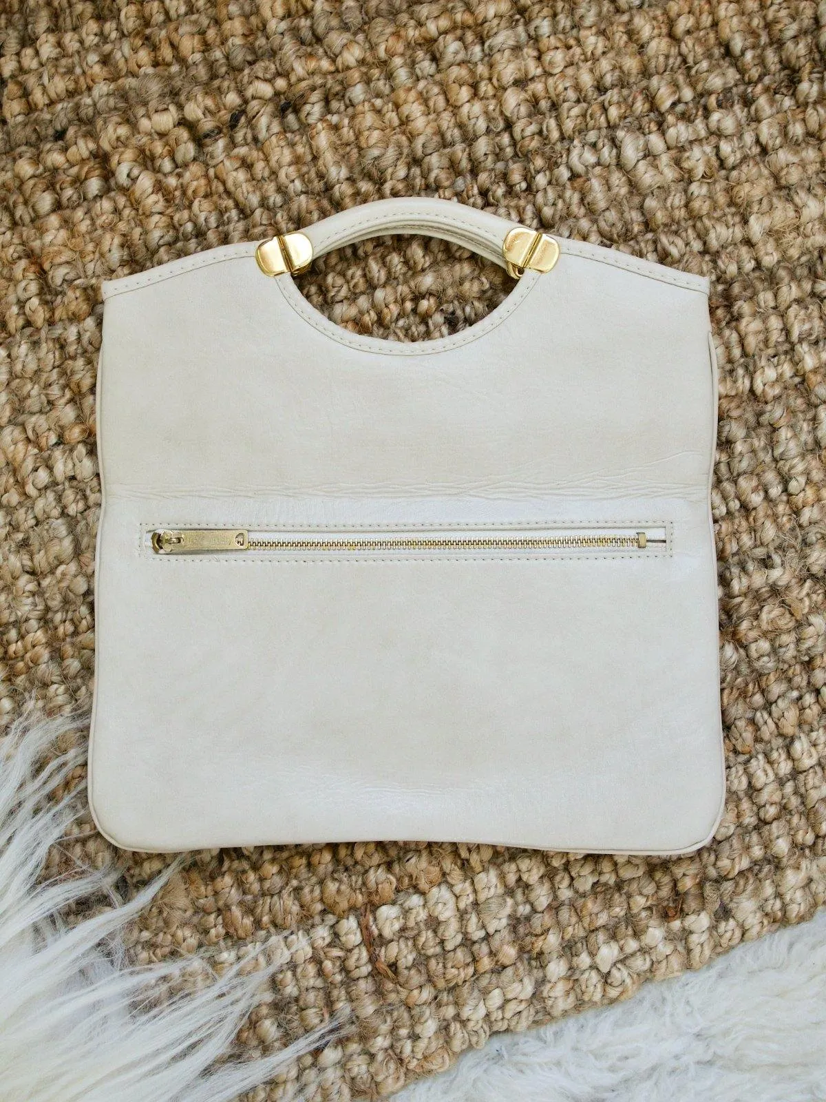 Vintage Vanilla Chic Naugahyde Bag