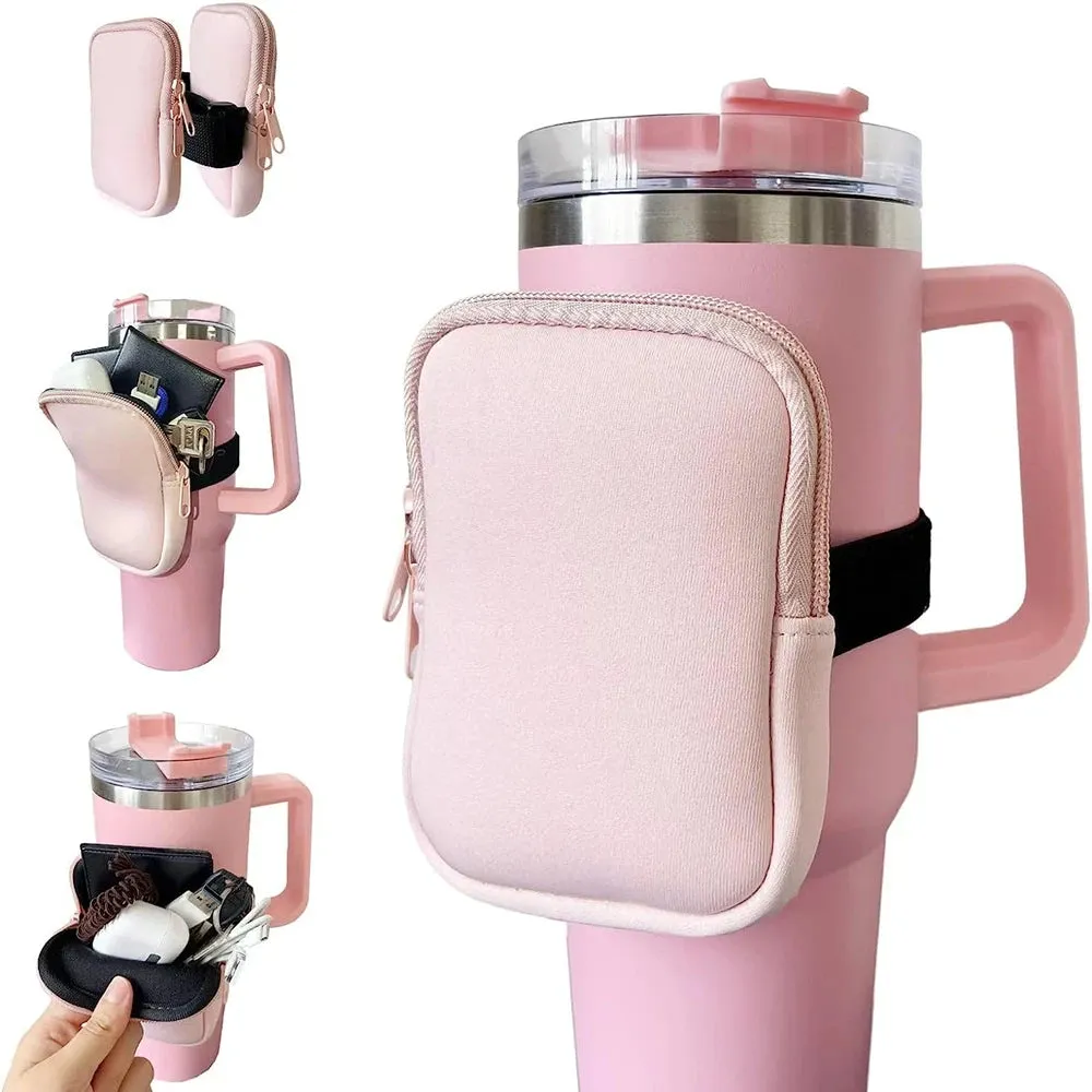 Water Bottle Pouch Drinking Glass Water Bottle Bag Card Keys Wallet Headset