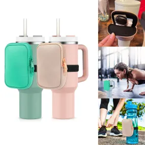 Water Bottle Pouch Drinking Glass Water Bottle Bag Card Keys Wallet Headset