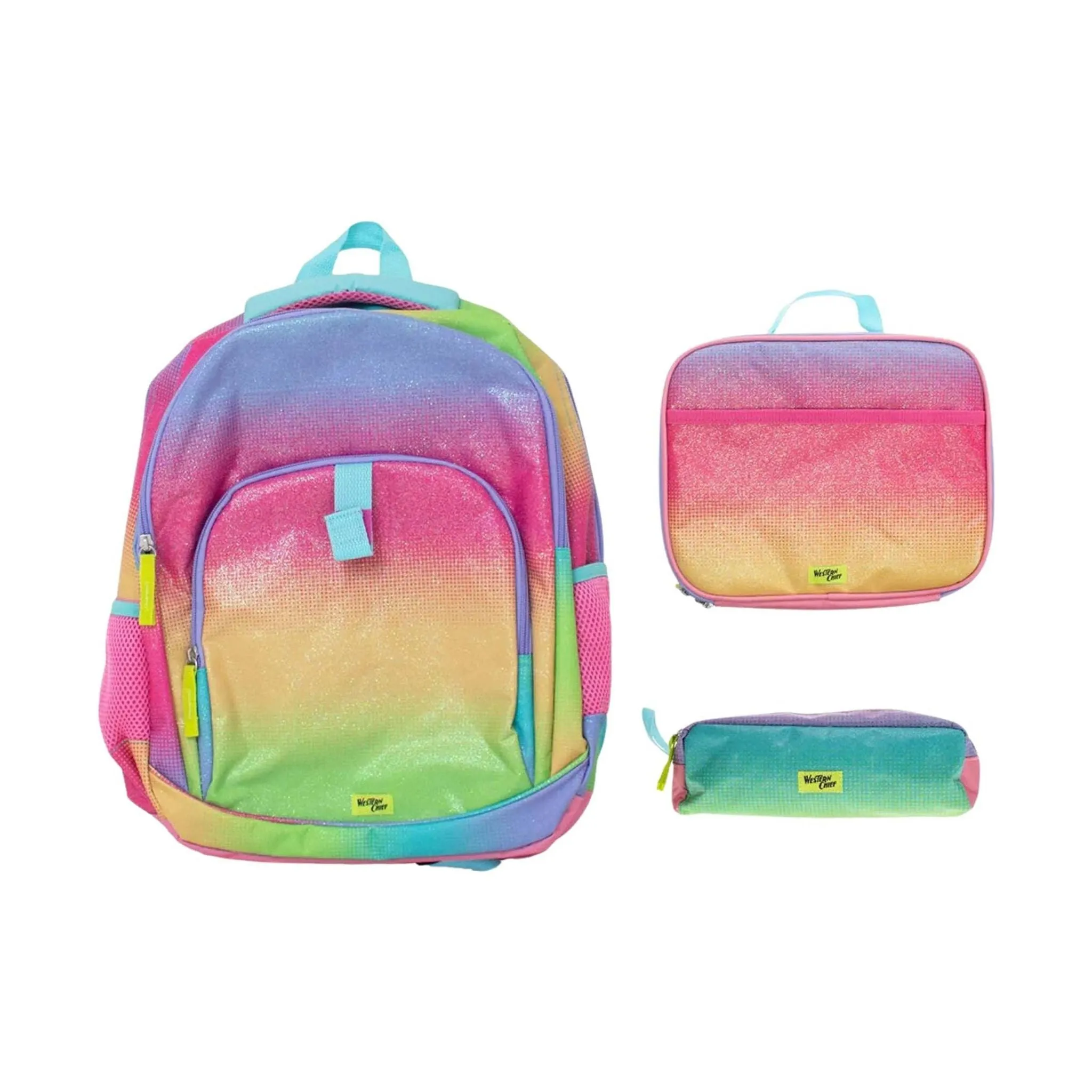 Western Chief Kids' Ombre Glitter Backpack - Pink/Yellow Stripe