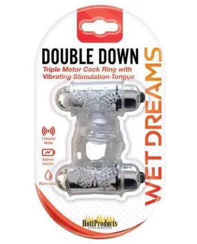 Wet Dreams Double Down Vibrating Cockring W-bullet