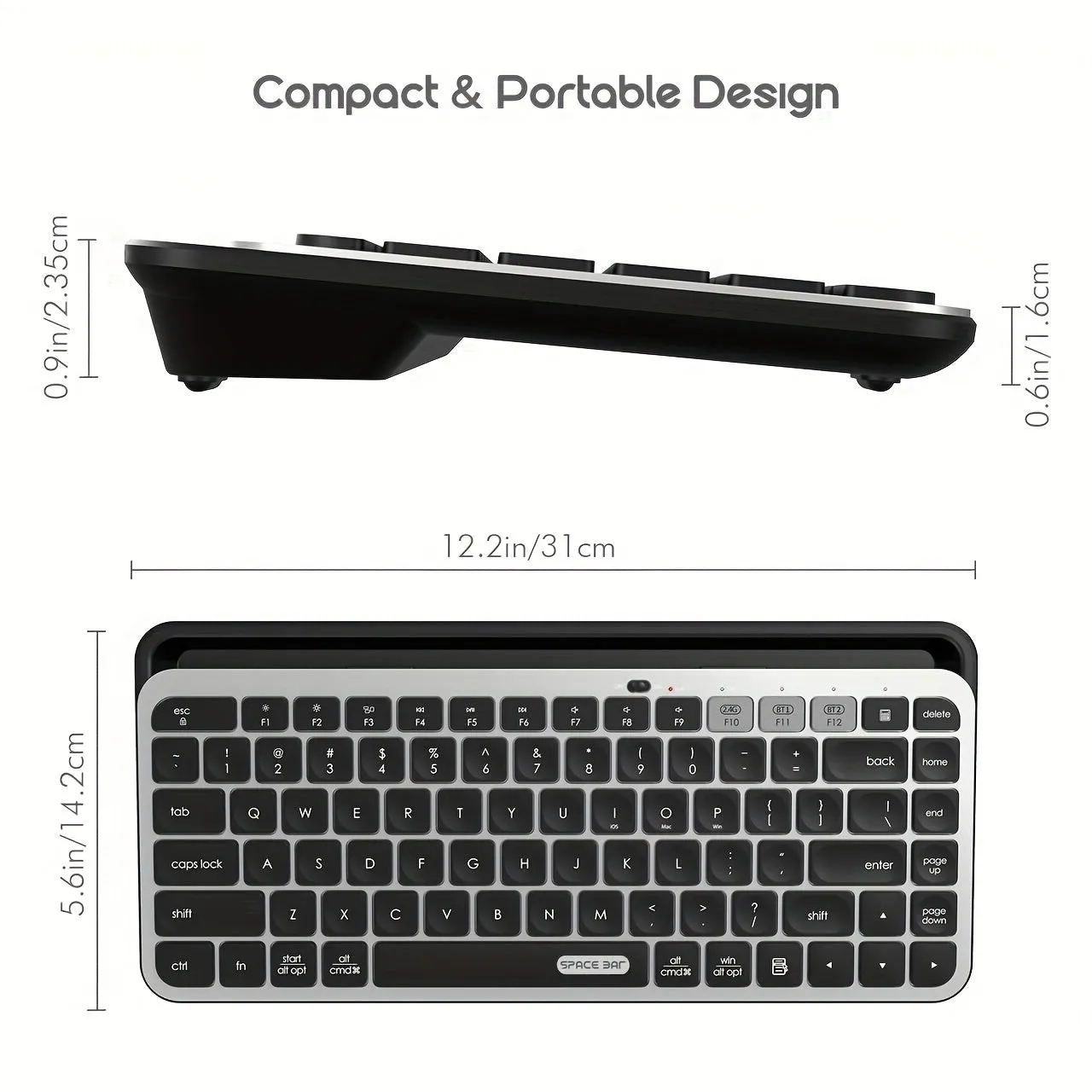 Wireless Keyboard for Tablet | Dual-mode Switch To 3 Devices