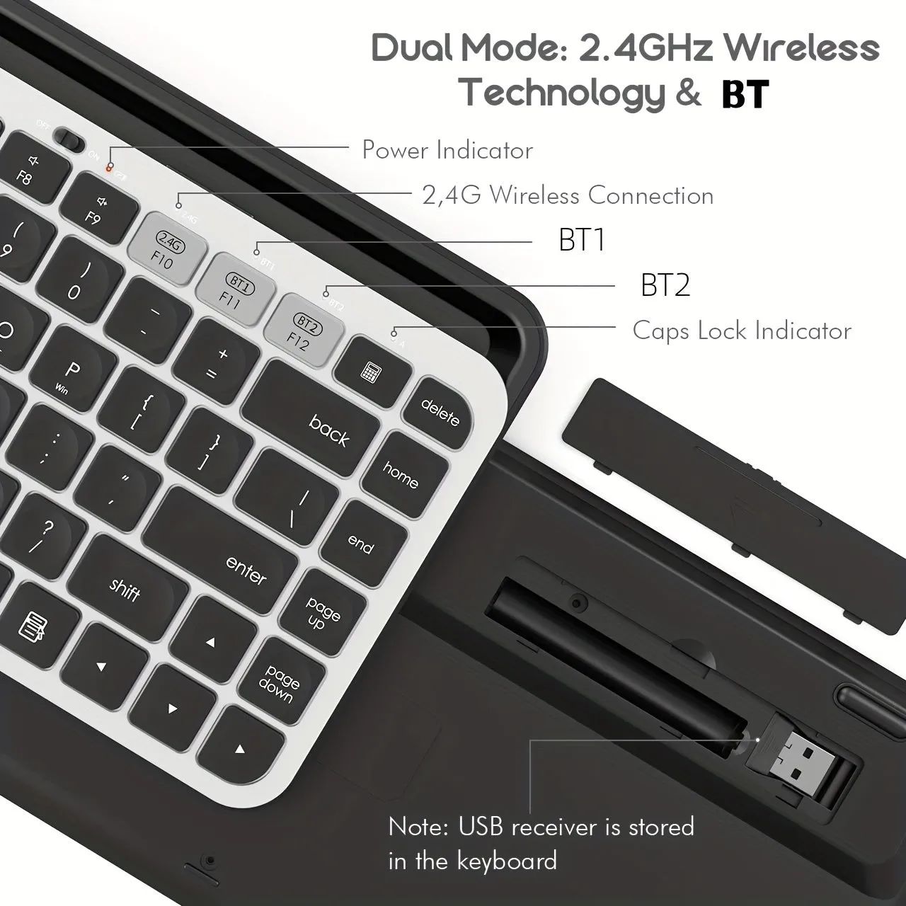 Wireless Keyboard for Tablet | Dual-mode Switch To 3 Devices