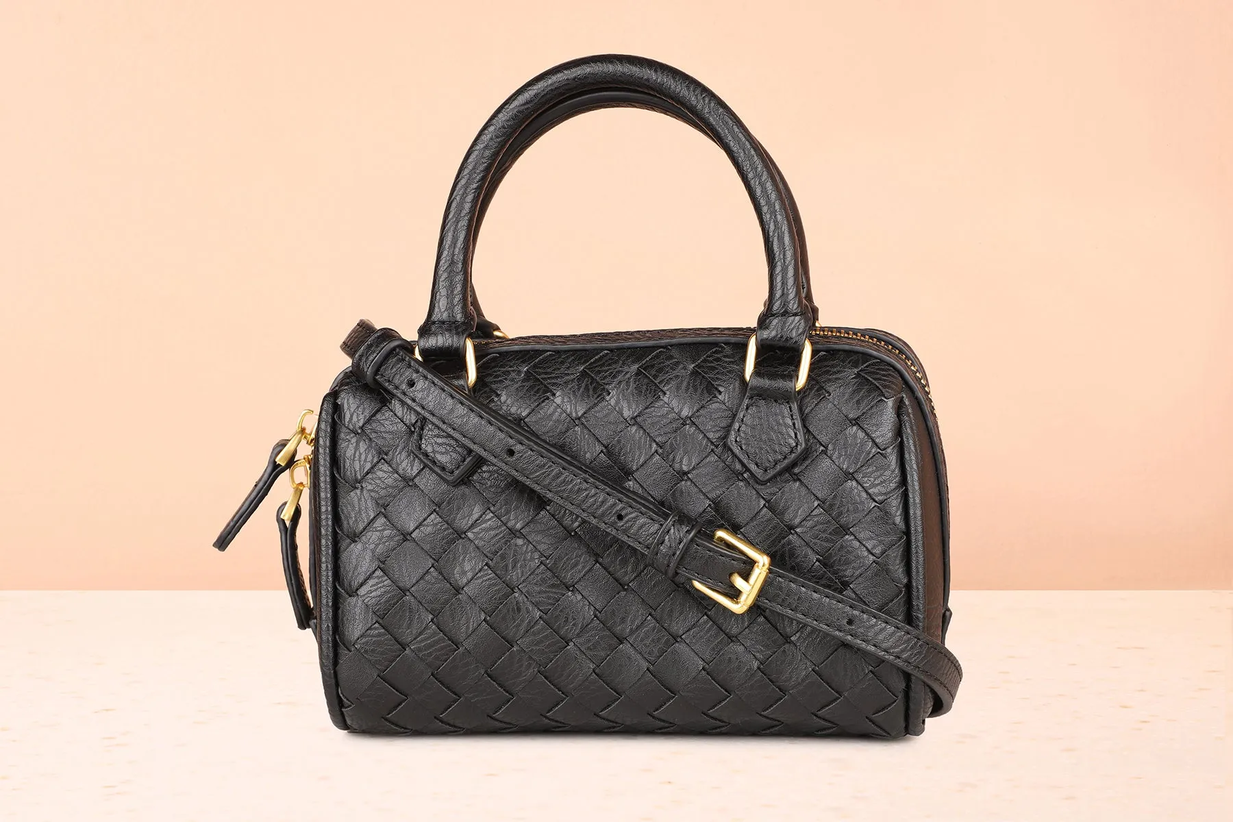 Women Black Textured Sling Bag