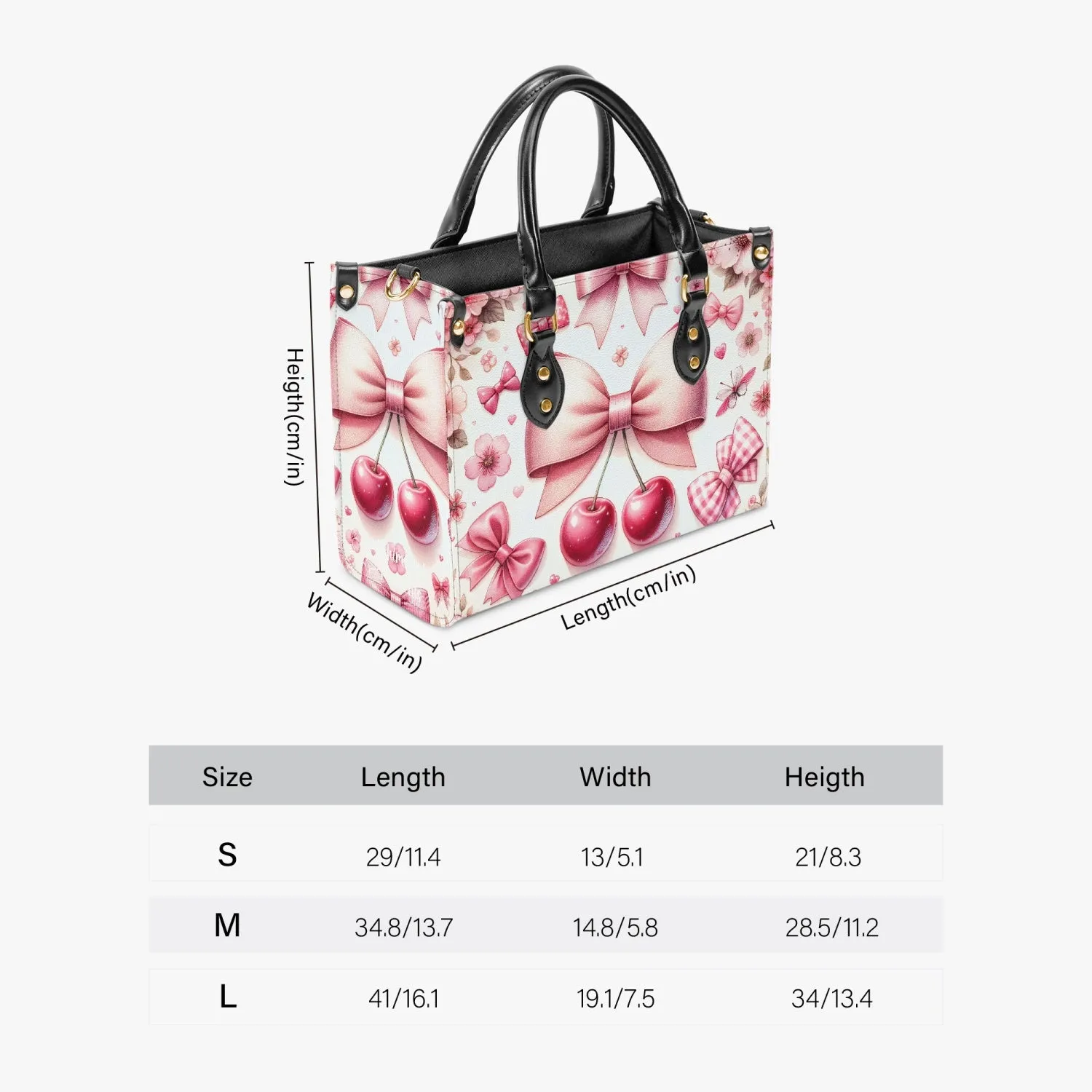 Women's Tote Bag - Ribbons and Cherries - Cherrylicious